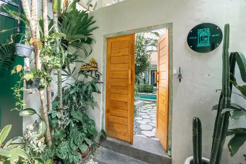 Villa Mint Satu: entrance door surrounded by plants